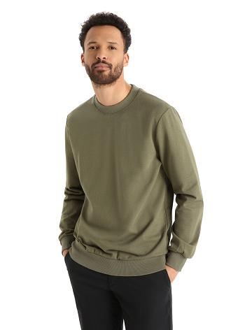 Loden Icebreaker Merino Central II Long Sleeve Sweatshirt Men's Hoodie | AU 1276FDNM